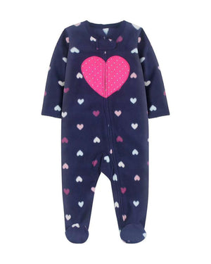 Hearts Fleece Sleepsuit