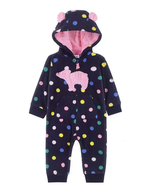 Dotted Bear Fleece Sleepsuit