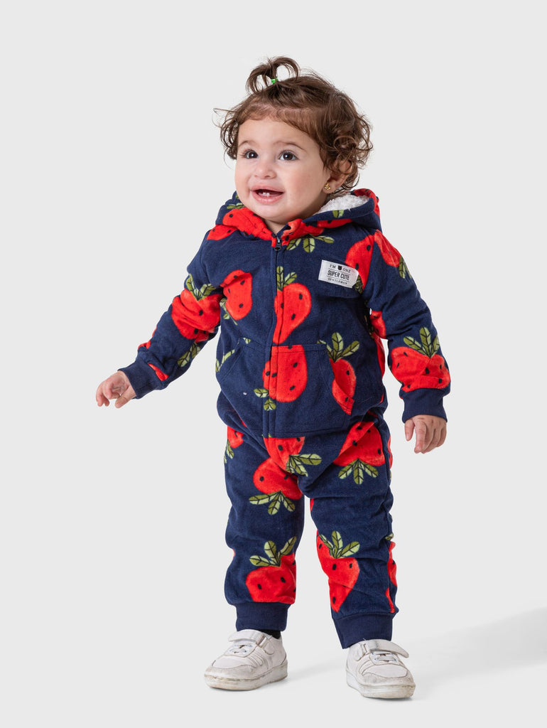 Strawberries Fleece Sleepsuit