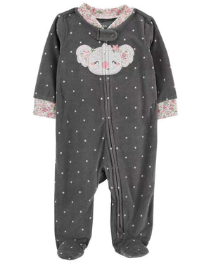 Dotted Koala Fleece Sleepsuit