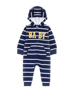 Striped Baby Fleece Sleepsuit