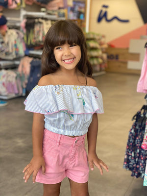 Striped Floral Blouse