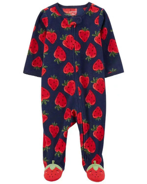 Strawberry Fleece Sleepsuit