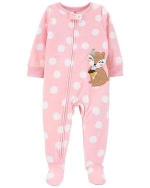 Dotted Fox Fleece Sleepsuit