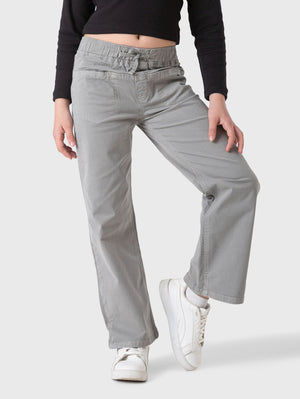 Wide Leg Gabardine Pants