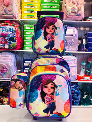 Girls Trolly Backpack 3*1