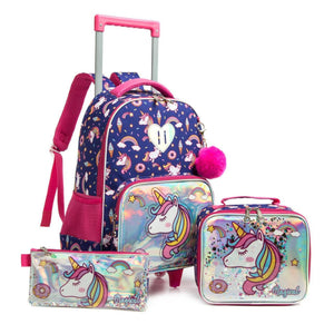 Face Unicorn Trolly Backpack 3*1