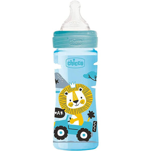 New Wellbeing bottle, 250 ml + 2 colored silicones, for boys