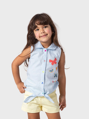 Butterfly  Blouse With Tie