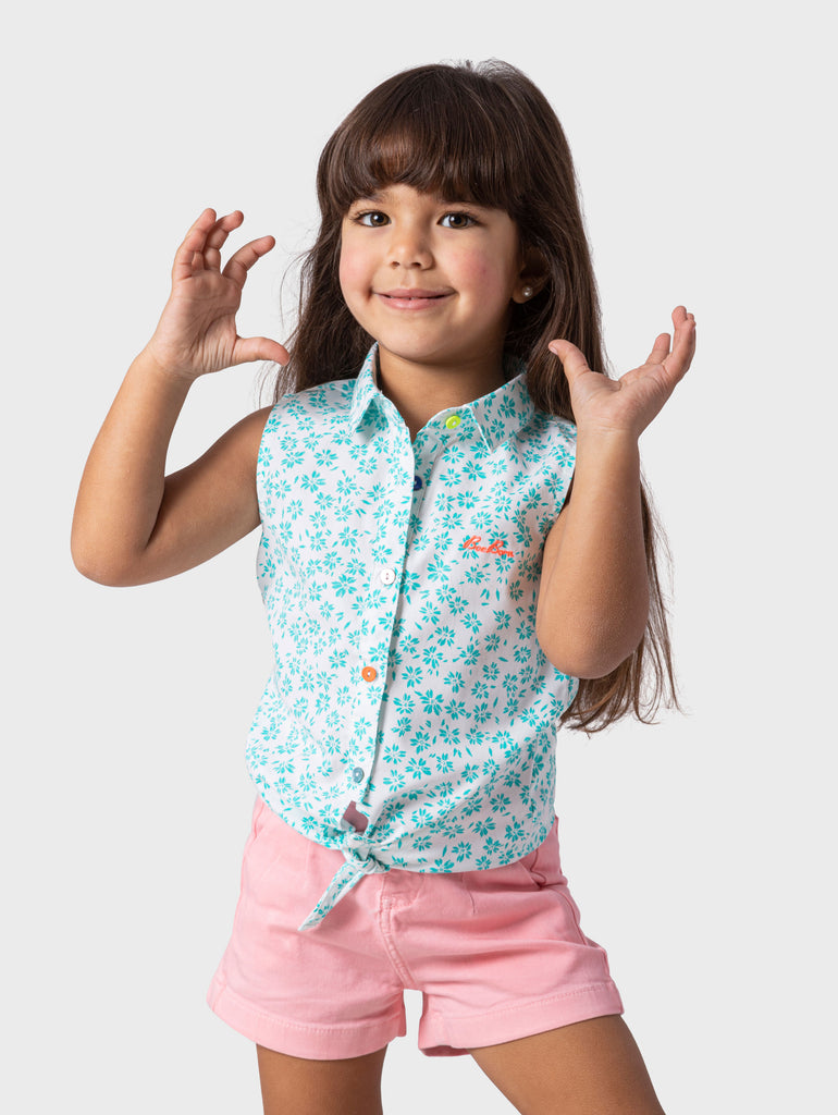 Floral Blouse With Tie